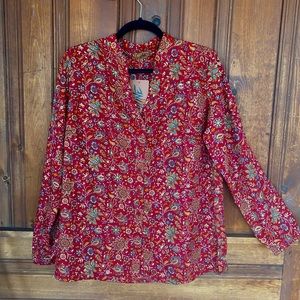 Woman’s Coline burgundy print blouse